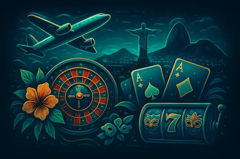 Colagem digital de jogos de cassino com Aviator, roleta, cartas e slots em tema brasileiro
